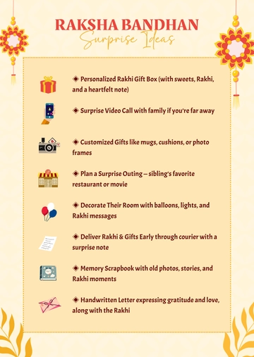 Free Raksha Bandhan Surprise Ideas Template to Edit Online