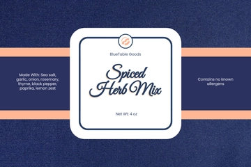 Free Food Ingredient Label Template to Edit Online