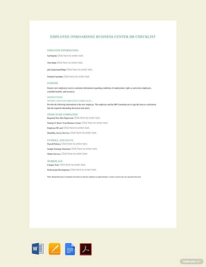 Employee Hiring HR Checklist Template