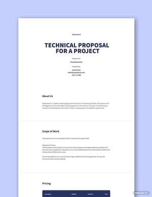 Sample of Technical Proposal for a Project Template