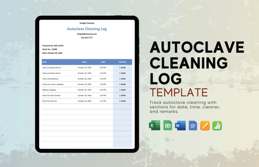 Autoclave Cleaning Log Template