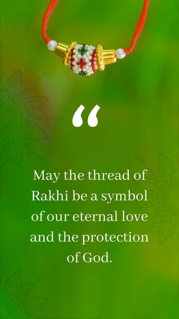 Free Green Religious Raksha Bandhan Quote Template to Edit Online