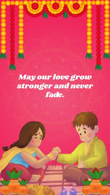 Pink Raksha Bandhan Day Quote Template to Download