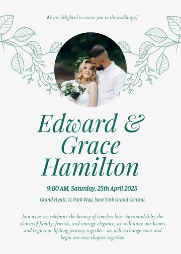 Free Spring Garden Wedding Invitation Template to Edit Online