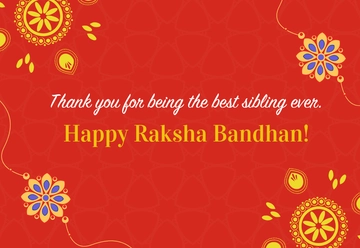 Free Raksha Bandhan Thank You Card Template to Edit Online Free Raksha Bandhan Thank You Card Template to Edit Online