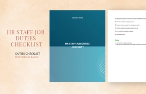 HR Staff Job Duties Checklist Template