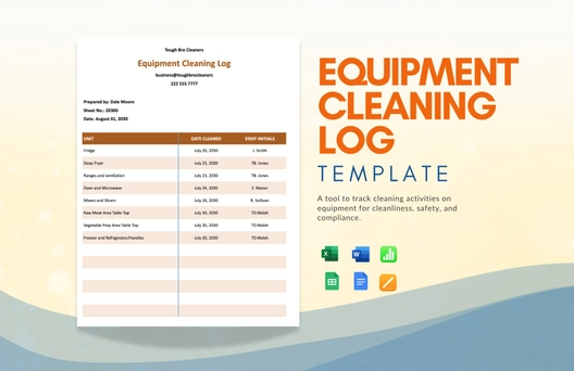Equipment Cleaning Log Template