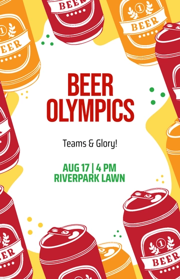 Free Beer Olympics Template to Edit Online