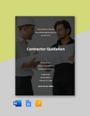 Contractor Quotation Format Template