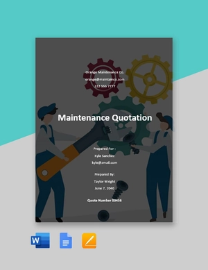 Maintenance Quotation Format Template