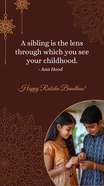 Free Brown Raksha Bandhan Quote Template to Edit Online