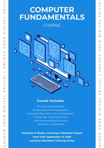 Free Computer Course Template to Edit Online