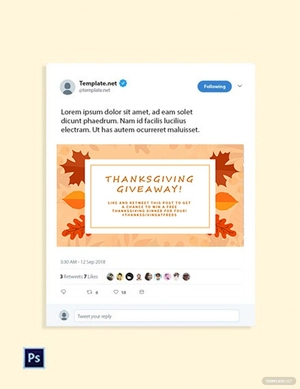 Thanksgiving Twitter Post Template