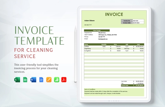 Invoice Template for Cleaning Service