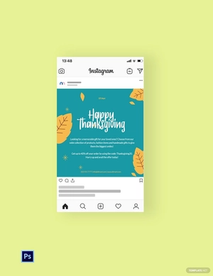 Free Thanksgiving Instagram Post Template to Edit Online