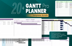 20+ Gantt Pro Planner Template Bundle