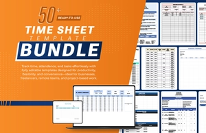 50+ Ready to Use Time-Sheet Template Bundle