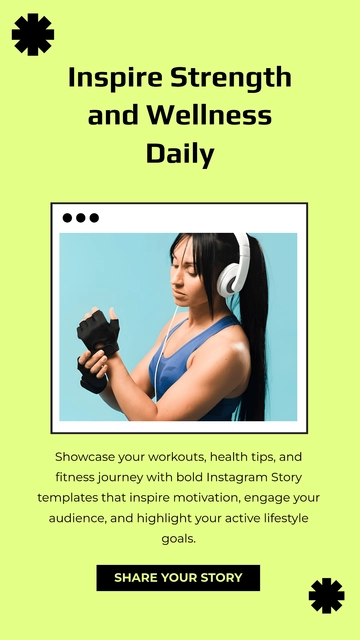 Free Fitness Instagram Story Template to Edit Online