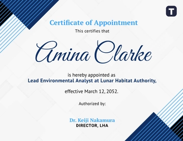 Free Certificate of Appointment Template to Edit Online