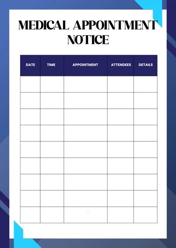 Free Modern Appointment Tracker Template to Edit Online