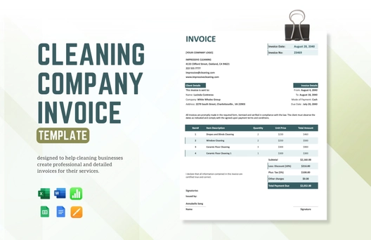Cleaning Company Invoice Template
