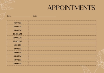 Free Appointment Template to Edit Online