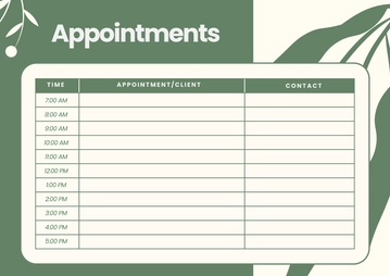 Free Appointment Schedule Template to Edit Online