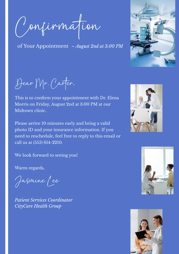 Free Appointment Email Template to Edit Online