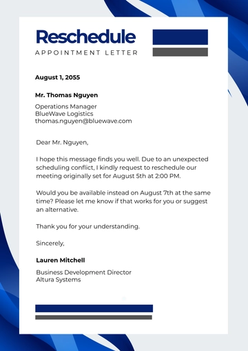 Free Reschedule Appointment Template to Edit Online