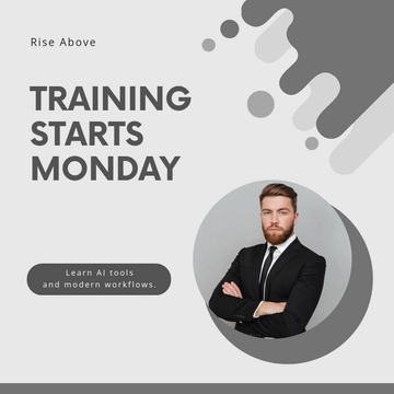 Free Modern Training Linkedin Post Template to Edit Online