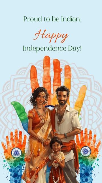 Free Portrait India Independence Day Background Template to Edit Online