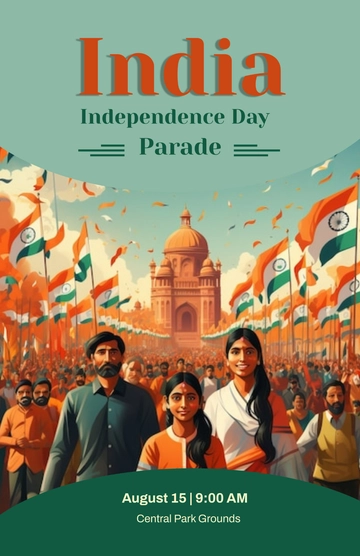 Free India Independence Day Parade Poster Template to Edit Online