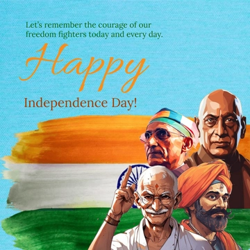 Free India Independence Day Whatsapp Post Template to Edit Online