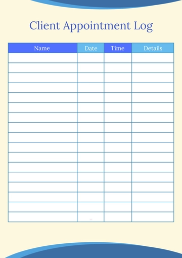 Free Client Appointment Log Template to Edit Online