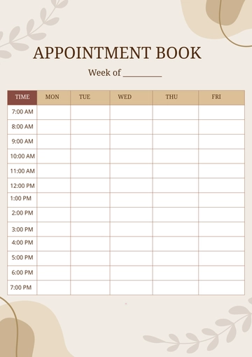 Free Simple Appointment Book Template to Edit Online