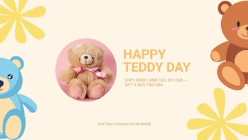 Free Happy Teddy Day YouTube Ad Template to Edit Online