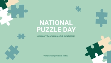 Free National Puzzle Day YouTube Ad Template to Edit Online