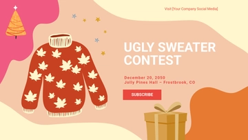 Free Ugly Sweater Contest YouTube Ad Template to Edit Online