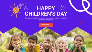 Free Children's Day Quote YouTube Ad Template to Edit Online