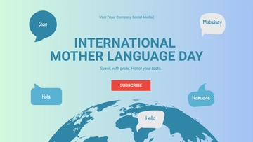Free International Mother Language Day YouTube Ad Template to Edit Online