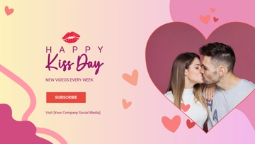 Free Happy Kiss Day YouTube Ad Template to Edit Online