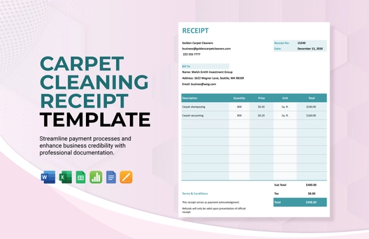 Carpet Cleaning Receipt Template