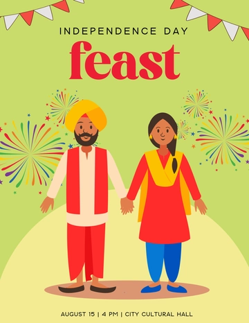 Free India Independence Day Digital Flyer Template to Edit Online