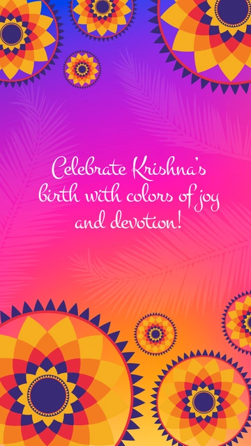 Free Colorful Janmashtami Wishes Quote Template to Edit Online