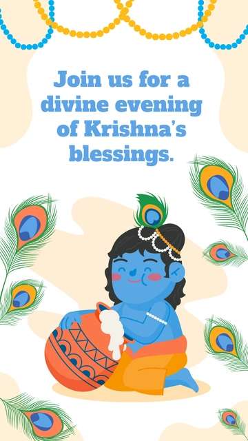 Free Janmashtami Quotes Invitation Template to Edit Online