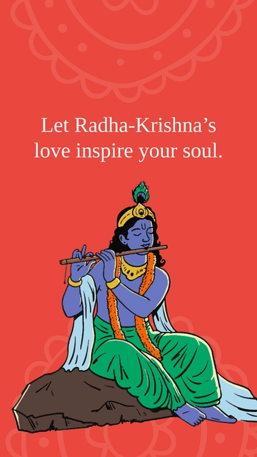 Free Red Janmashtami Love Quote Template to Edit Online