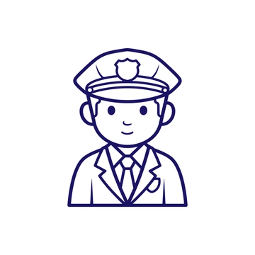 Free Blue Police Uniform Drawing Template to Edit Online