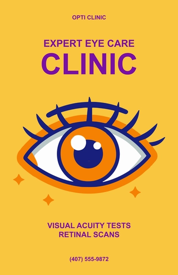 Free Yellow Optical Store Clinic Template to Edit Online