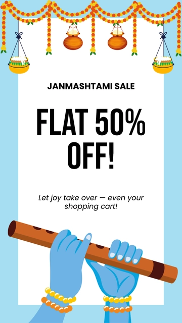Free Janmashtami Advertisement Quotes Template to Edit Online