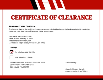 Free Modern Police Certificate Template to Edit Online